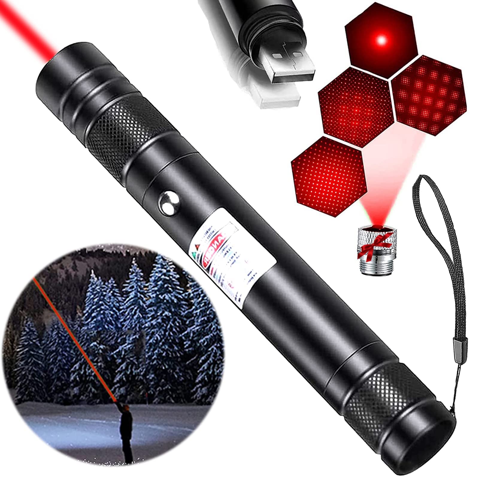Climberty Laser Light USB Rechargeable Red Laser Pointer, 2000 Metres Laser Pointer High Power Pen, Cat Laser Toy, Long Range Red Laser Pointer for Presentations, Stargazing, Hiking (Red Light) Climberty Laser Light USB Rechargeable Red Laser Pointer, 2000 Metres Laser Pointer High Power Pen, Cat Laser Toy, Long Range Red Laser Pointer for Presentations, Stargazing, Hiking (Red Light)
